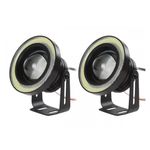 Auto si Moto - Piese auto si accesorii - Caroserie - Faruri, stopuri si proiectoare - Set 2 Proiectoare LED AutoREY®, cu Lupa RGB si Angel Eyes 76mm diametru, Culoare 6000k Alb pentru Auto, Moto, ATV, 12V - Infinity.ro