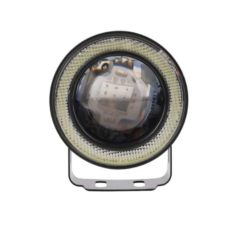 Auto si Moto - Piese auto si accesorii - Caroserie - Faruri, stopuri si proiectoare - Set 2 Proiectoare LED AutoREY®, cu Lupa RGB si Angel Eyes 76mm diametru, Culoare 6000k Alb pentru Auto, Moto, ATV, 12V - Infinity.ro