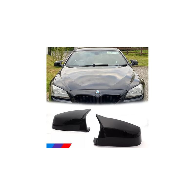 Auto si Moto - Piese auto si accesorii - Caroserie - Oglinzi si accesorii - Capace oglinzi AutoREY® BMW M Style Seria 5,6,7 E60 E61 F10 F11 E63 E64 F06 F12 F13 F01 F02, Negru Lucios, Batman Style - Infinity.ro