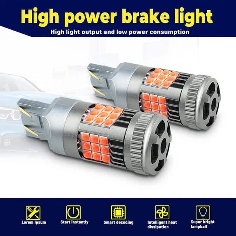 Auto si Moto - Electrice auto - Iluminare si semnalizare - Becuri auto - Bec LED T20 / W21/5W / 7443 Pozitie si Frana cu 2 Filament, 30W, Culoare Rosu cu Ventilator Canbus pentru Stop 12V - Infinity.ro