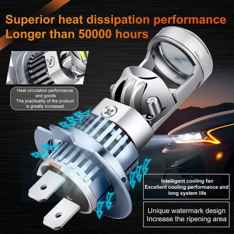 Auto si Moto - Electrice auto - Iluminare si semnalizare - Becuri auto - Set 2 Becuri H7 LED cu Lupa, SUPER CSP, Putere 150W si 27.000 Lumeni, CANBUS Cu cipuri CSP 7035, 6000K Alb Rece - Infinity.ro