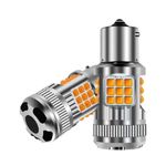 Auto si Moto - Electrice auto - Iluminare si semnalizare - Becuri auto - Bec LED Semnal P21W / BA15S / 1156, DRL Lumini de Zi, 30W, 2800LM, Culoare Portocaliu, Ventilator Integrat, Canbus 12V - Infinity.ro