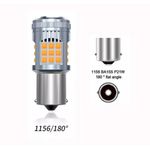 Auto si Moto - Electrice auto - Iluminare si semnalizare - Becuri auto - Bec LED Semnal P21W / BA15S / 1156, DRL Lumini de Zi, 30W, 2800LM, Culoare Portocaliu, Ventilator Integrat, Canbus 12V - Infinity.ro