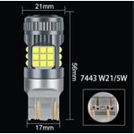 Auto si Moto - Electrice auto - Iluminare si semnalizare - Becuri auto - Bec LED T20 / W21/5W / 7443 DRL Lumini de Zii cu 2 Filamente, 30W, 6000K Alb Rece, Ventilator Integrat, Canbus, 12V - Infinity.ro