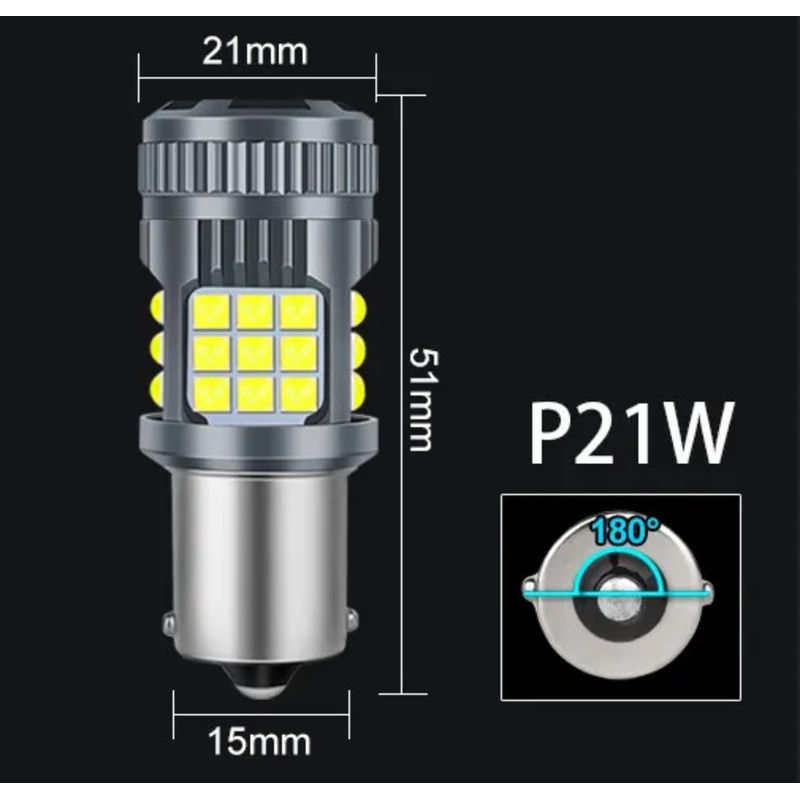 Auto si Moto - Electrice auto - Iluminare si semnalizare - Becuri auto - Bec LED Marsarier P21W / BA15S / 1156, DRL Lumini de Zi, 30W, 2800LM, 6000K Alb Rece, Ventilator Integrat, Canbus 12V - Infinity.ro