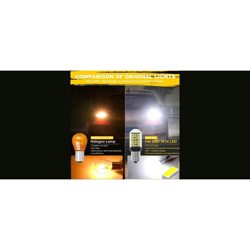 Auto si Moto - Electrice auto - Iluminare si semnalizare - Becuri auto - Bec LED Canbus 1156/BAU15S PY21W 3014, 144 LED-uri Marsarier, Lumini de Zi, Daylight - Infinity.ro