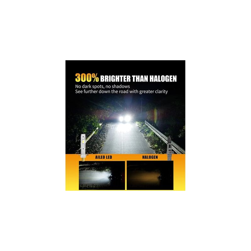 Auto si Moto - Electrice auto - Iluminare si semnalizare - Becuri auto - Set 2 becuri LED H1, 55W, lumina alb-rece, 25.000 Lumeni, Fara cablu - Infinity.ro