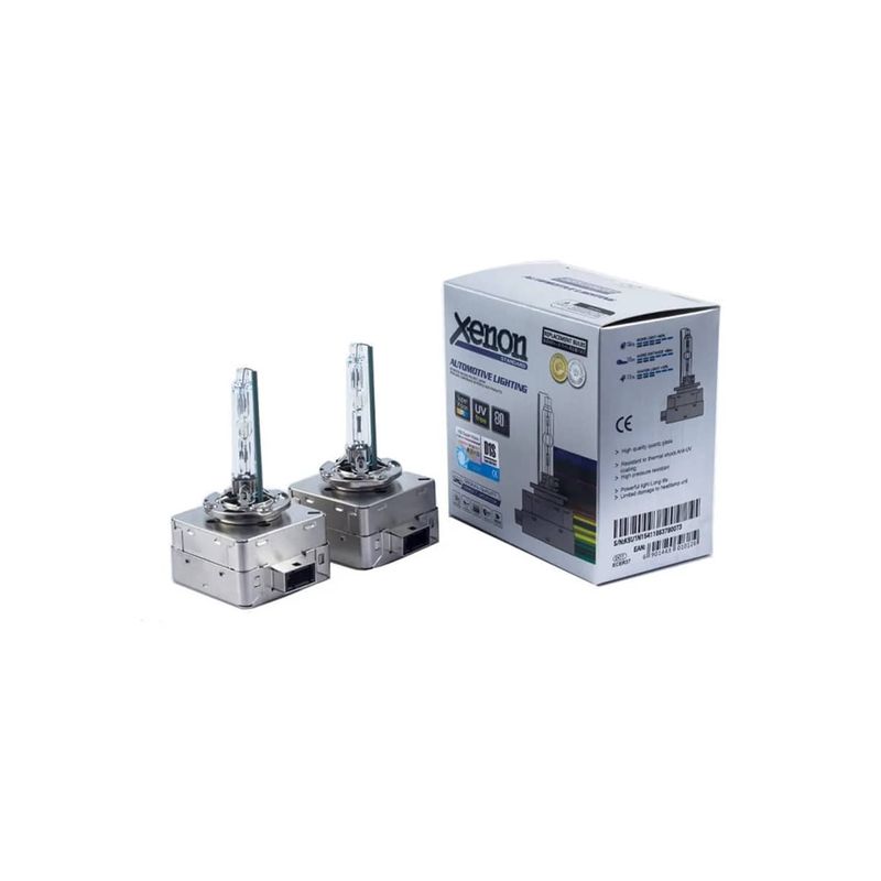 Auto si Moto - Electrice auto - Iluminare si semnalizare - Becuri auto - Set 2 becuri xenon D3S Premium, soclu metalic Quick Start, Lumina Alb Rece 6000k, Bixenon, Faza lunga, Faza scurta - Infinity.ro