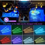 Auto si Moto - Electrice auto - Iluminare si semnalizare - Lumini ambientale - Lumini Ambientale Auto Kit interior cu 18 LED-uri RGB cu Conectare USB si Control din Aplicatie Intensitate Reglabila - Infinity.ro