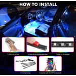 Auto si Moto - Electrice auto - Iluminare si semnalizare - Lumini ambientale - Lumini Ambientale Auto Kit interior cu 18 LED-uri RGB cu Conectare USB si Control din Aplicatie Intensitate Reglabila - Infinity.ro