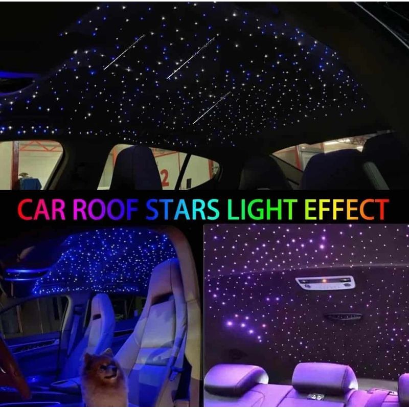 Auto si Moto - Electrice auto - Iluminare si semnalizare - Lumini ambientale - Kit Fibra Optica Plafon Instelat Auto 1200 Fire cu efect TWINKLE si Kit 10 Comete inclus 0.75mm si 3M lungime RGBW - Infinity.ro