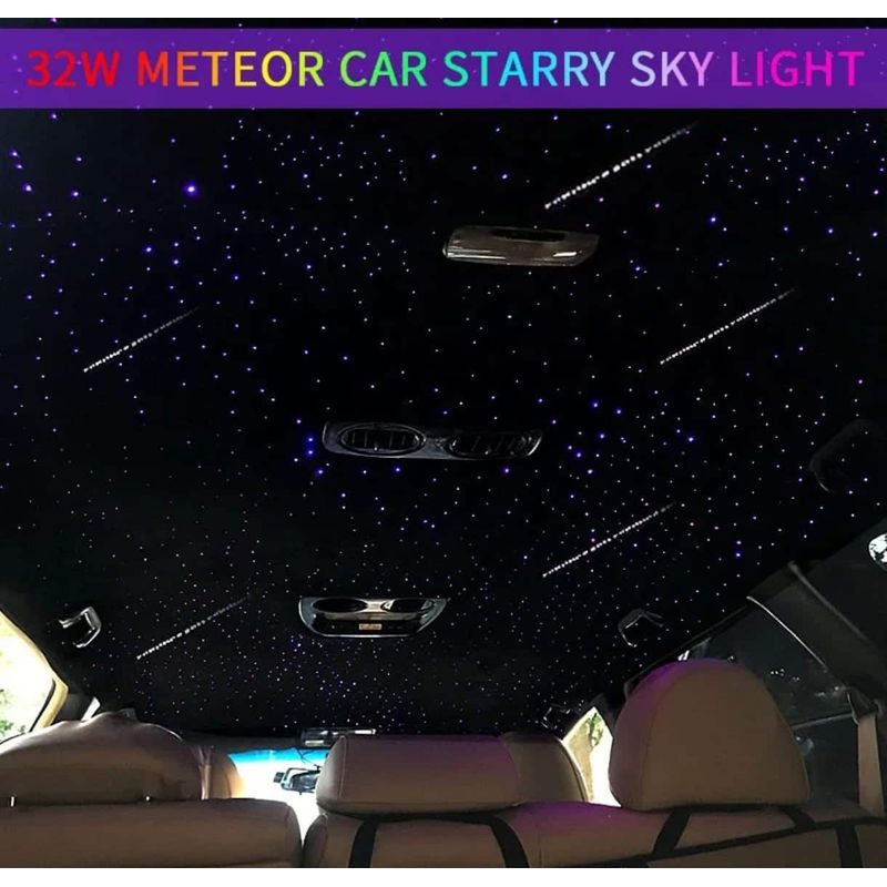 Auto si Moto - Electrice auto - Iluminare si semnalizare - Lumini ambientale - Kit Fibra Optica Plafon Instelat Auto 1200 Fire cu efect TWINKLE si Kit 10 Comete inclus 0.75mm si 3M lungime RGBW - Infinity.ro