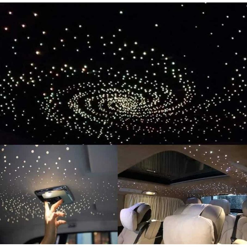 Auto si Moto - Electrice auto - Iluminare si semnalizare - Lumini ambientale - Kit Fibra Optica Plafon Instelat Auto 1200 Fire cu efect TWINKLE si Kit 10 Comete inclus 0.75mm si 3M lungime RGBW - Infinity.ro