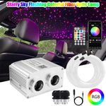 Auto si Moto - Electrice auto - Iluminare si semnalizare - Lumini ambientale - Kit Fibra Optica Plafon Instelat Auto TWINKLE RGBW 32W 600 Fire 0.75mm si 3M lungime , Control din Aplicatie Telecomanda - Infinity.ro