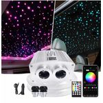 Auto si Moto - Electrice auto - Iluminare si semnalizare - Lumini ambientale - Kit Fibra Optica Plafon Instelat Auto TWINKLE RGBW 32W 600 Fire 0.75mm si 3M lungime , Control din Aplicatie Telecomanda - Infinity.ro