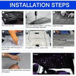 Auto si Moto - Electrice auto - Iluminare si semnalizare - Lumini ambientale - Kit Fibra Optica Plafon Instelat Auto TWINKLE RGBW 32W 600 Fire 0.75mm si 3M lungime , Control din Aplicatie Telecomanda - Infinity.ro