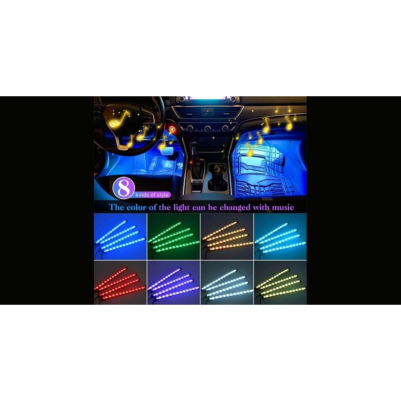 Auto si Moto - Electrice auto - Iluminare si semnalizare - Lumini ambientale - Lumini Ambientale Auto Kit interior LED RGB Conectare prin USB si Control din Aplicatie Intensitate Reglabila - Infinity.ro
