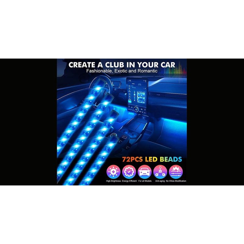 Auto si Moto - Electrice auto - Iluminare si semnalizare - Lumini ambientale - Lumini Ambientale Auto Kit interior LED RGB Conectare prin USB si Control din Aplicatie Intensitate Reglabila - Infinity.ro