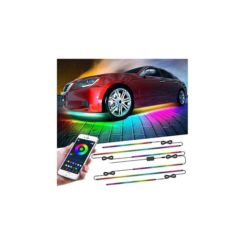 Auto si Moto - Electrice auto - Iluminare si semnalizare - Lumini ambientale - Banda LED auto RGBIC dinamica 2x90 cm si 2x120 cm - Infinity.ro