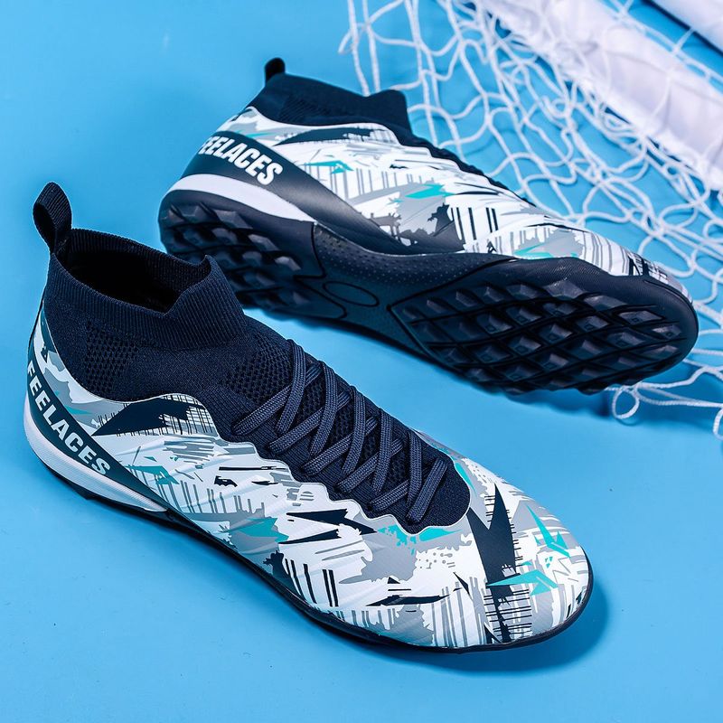 Sport si Outdoor - Echipament Sportiv - Incaltaminte sport - Pantofi sport - Ghete de fotbal MBrands, 8.4 cu glezna pentru teren sintetic, culoare alb cu negru 36 - Infinity.ro