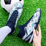 Sport si Outdoor - Echipament Sportiv - Incaltaminte sport - Pantofi sport - Ghete de fotbal MBrands, 8.4 cu glezna pentru teren sintetic, culoare alb cu negru 36 - Infinity.ro