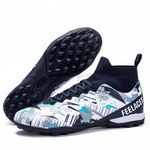 Sport si Outdoor - Echipament Sportiv - Incaltaminte sport - Pantofi sport - Ghete de fotbal MBrands, 8.4 cu glezna pentru teren sintetic, culoare alb cu negru 36 - Infinity.ro