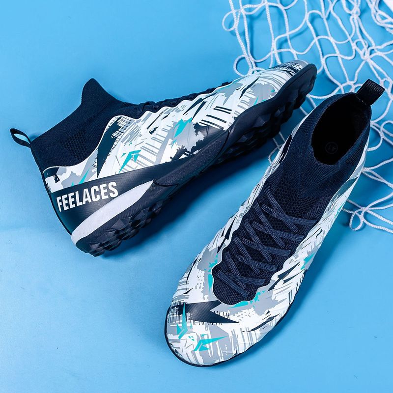 Sport si Outdoor - Echipament Sportiv - Incaltaminte sport - Pantofi sport - Ghete de fotbal MBrands, 8.4 cu glezna pentru teren sintetic, culoare alb cu negru 36 - Infinity.ro