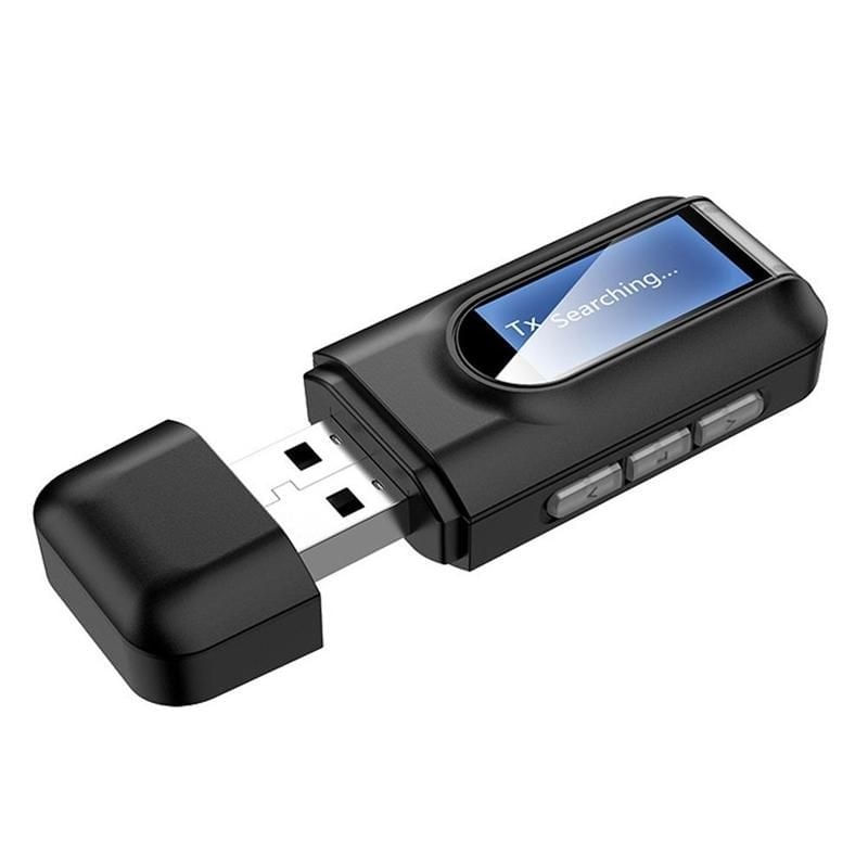 Auto si Moto - Electronice auto - Multimedia auto - Receptor si Transmitator 2 In 1 Techstar® T16, Bluetooth 5.0, Ecran LCD, AUX, Alimentare USB, Compatibil Sisteme Audio - Infinity.ro