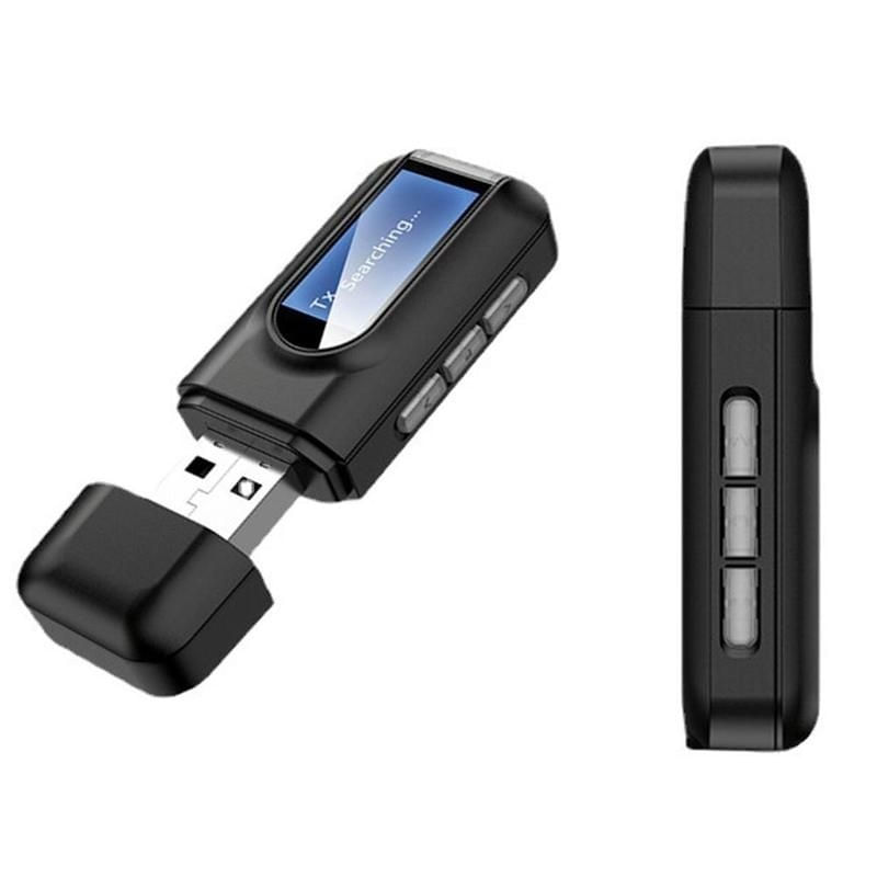 Auto si Moto - Electronice auto - Multimedia auto - Receptor si Transmitator 2 In 1 Techstar® T16, Bluetooth 5.0, Ecran LCD, AUX, Alimentare USB, Compatibil Sisteme Audio - Infinity.ro