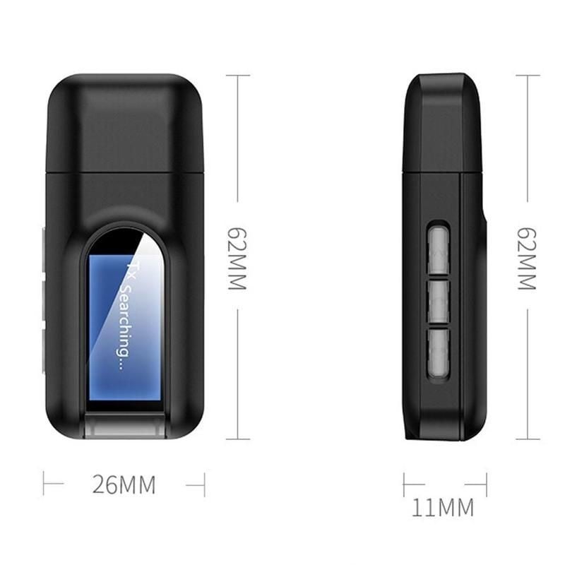 Auto si Moto - Electronice auto - Multimedia auto - Receptor si Transmitator 2 In 1 Techstar® T16, Bluetooth 5.0, Ecran LCD, AUX, Alimentare USB, Compatibil Sisteme Audio - Infinity.ro