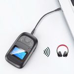 Auto si Moto - Electronice auto - Multimedia auto - Receptor Transmitator Bluetooth Techstar® T14, Bluetooth 5.0, Microfon Incorporat, Ecran LCD, AUX, Acumulator - Infinity.ro