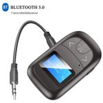 Auto si Moto - Electronice auto - Multimedia auto - Receptor Transmitator Bluetooth Techstar® T14, Bluetooth 5.0, Microfon Incorporat, Ecran LCD, AUX, Acumulator - Infinity.ro