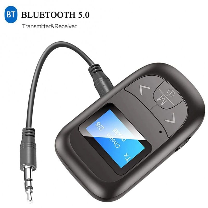 Auto si Moto - Electronice auto - Multimedia auto - Receptor Transmitator Bluetooth Techstar® T14, Bluetooth 5.0, Microfon Incorporat, Ecran LCD, AUX, Acumulator - Infinity.ro