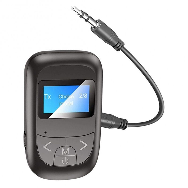 Auto si Moto - Electronice auto - Multimedia auto - Receptor Transmitator Bluetooth Techstar® T14, Bluetooth 5.0, Microfon Incorporat, Ecran LCD, AUX, Acumulator - Infinity.ro
