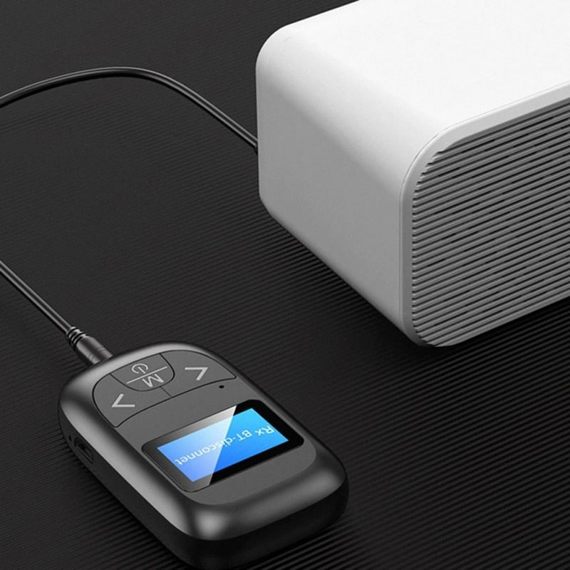 Auto si Moto - Electronice auto - Multimedia auto - Receptor Transmitator Bluetooth Techstar® T14, Bluetooth 5.0, Microfon Incorporat, Ecran LCD, AUX, Acumulator - Infinity.ro