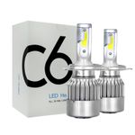 Auto si Moto - Electrice auto - Iluminare si semnalizare - Becuri auto - Set 2 LED-uri Auto Techstar® C6, H4, 36w, 3800 Lumeni, 6500K, AUTO, 12-24 Volti, COB - Infinity.ro