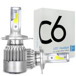 Auto si Moto - Electrice auto - Iluminare si semnalizare - Becuri auto - Set 2 LED-uri Auto Techstar® C6, H4, 36w, 3800 Lumeni, 6500K, AUTO, 12-24 Volti, COB - Infinity.ro