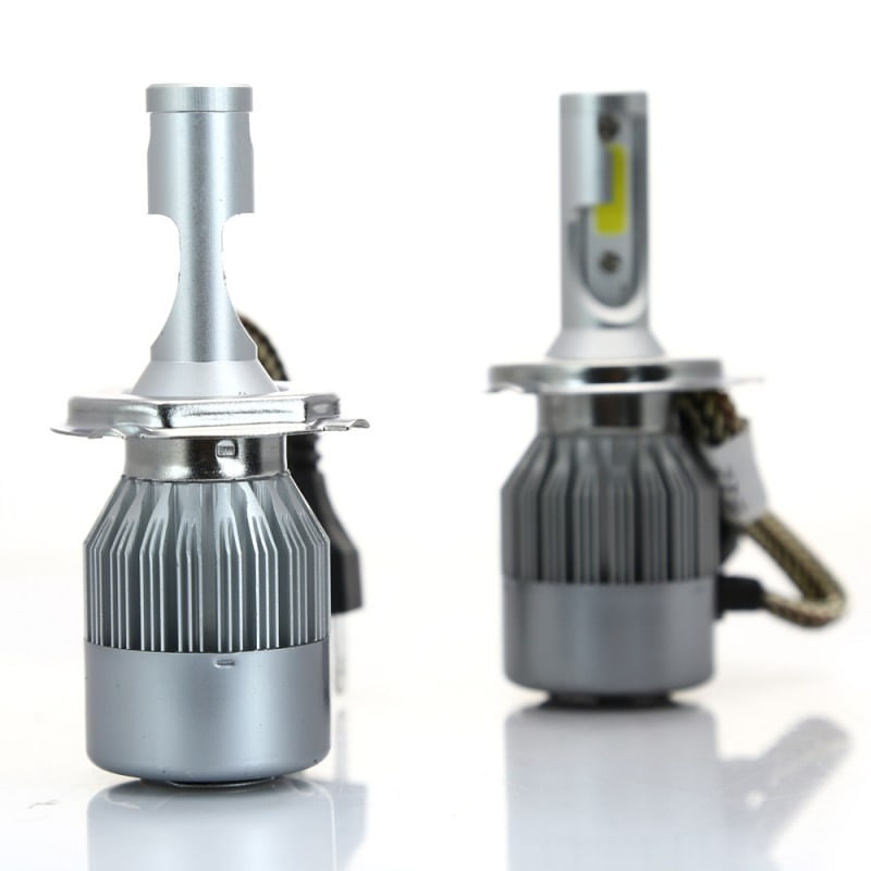 Auto si Moto - Electrice auto - Iluminare si semnalizare - Becuri auto - Set 2 LED-uri Auto Techstar® C6, H4, 36w, 3800 Lumeni, 6500K, AUTO, 12-24 Volti, COB - Infinity.ro