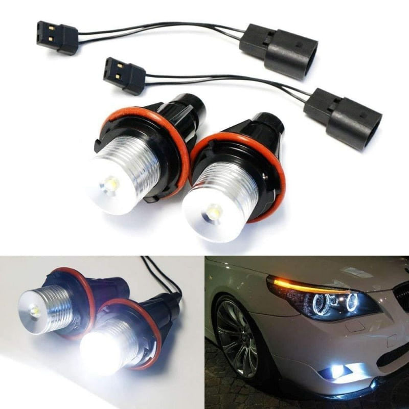 Auto si Moto - Electrice auto - Iluminare si semnalizare - Becuri auto - Set 2 LED-uri Marker Techstar® Angel Eyes, 5W, BMW E39,E61,E63,E65,X5, 6500K, Aluminiu - Infinity.ro