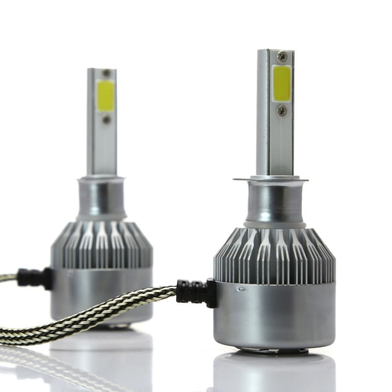 Auto si Moto - Electrice auto - Iluminare si semnalizare - Becuri auto - Set 2 LED-Uri Auto Techstar® C6, H1, 36w, 3800 Lumeni, 6500K, AUTO, 12-24 Volti, COB - Infinity.ro