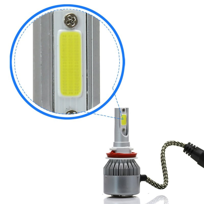 Auto si Moto - Electrice auto - Iluminare si semnalizare - Becuri auto - Set 2 LED-uri Auto Techstar® C6, H11/H8/H9, 36w, 3800 Lumeni, 6500K, AUTO, 12-24 Volti, COB - Infinity.ro