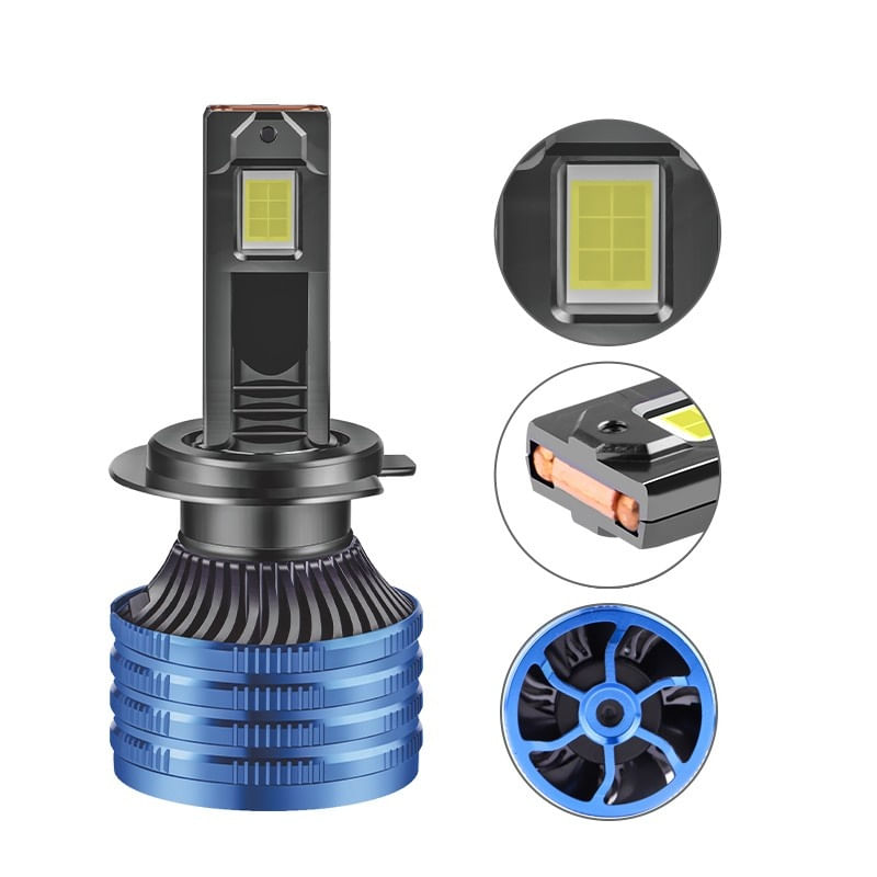 Auto si Moto - Electrice auto - Iluminare si semnalizare - Becuri auto - Set 2 LED-uri Auto Techstar® P41, H7, 100w, 16000 Lumeni, 6500K, AUTO, 12-24 Volti, CSP, Canbus, Miez Cupru, Radiator - Infinity.ro