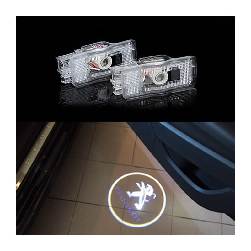 Auto si Moto - Electrice auto - Iluminare si semnalizare - Becuri auto - Set 2 Bucati Emblema Logo LED Portiera dedicata Marca Auto PEUGEOT - Infinity.ro