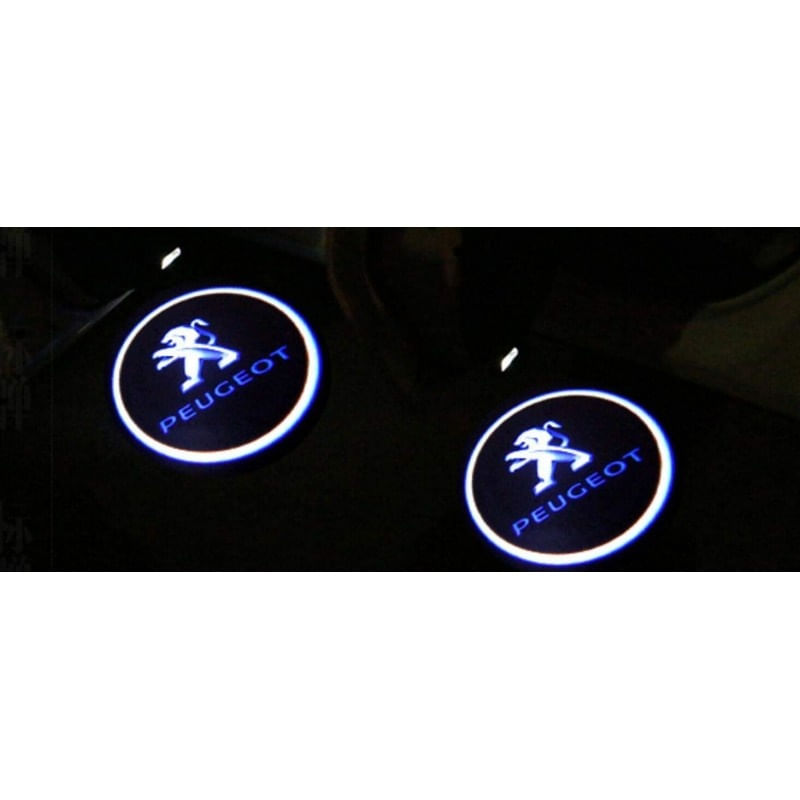 Auto si Moto - Electrice auto - Iluminare si semnalizare - Becuri auto - Set 2 Bucati Emblema Logo LED Portiera dedicata Marca Auto PEUGEOT - Infinity.ro