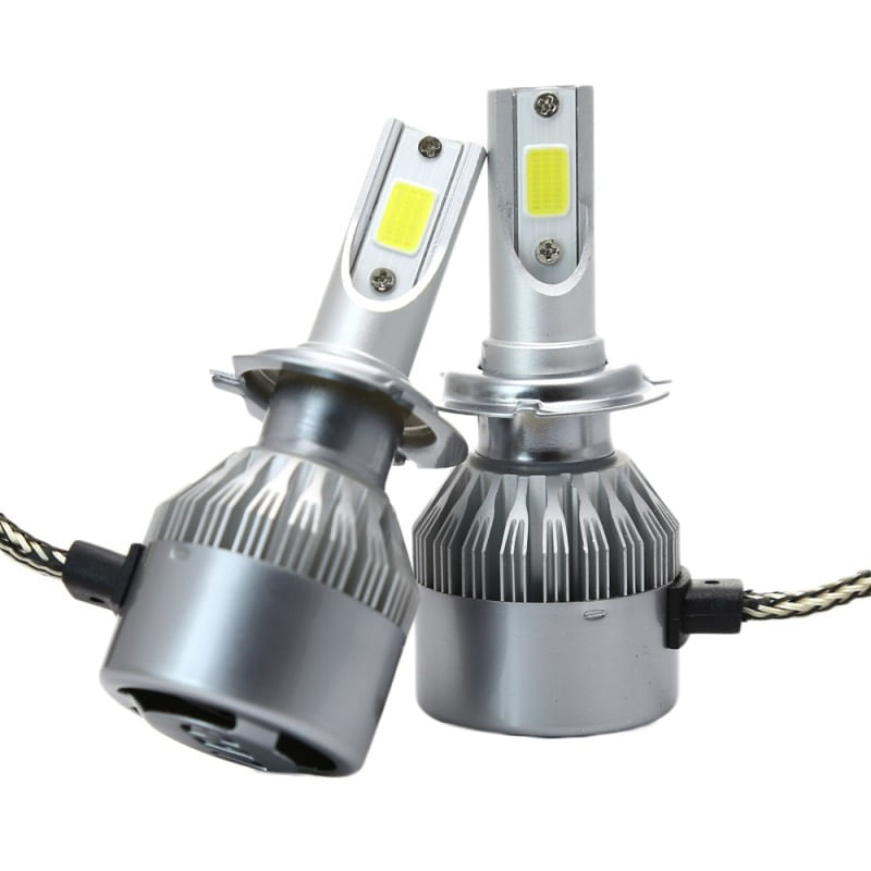 Auto si Moto - Electrice auto - Iluminare si semnalizare - Becuri auto - Set 2 LED-Uri Auto Techstar® C6, H7, 36w, 3800 Lumeni, 6500K, AUTO, 12-24 Volti, COB - Infinity.ro