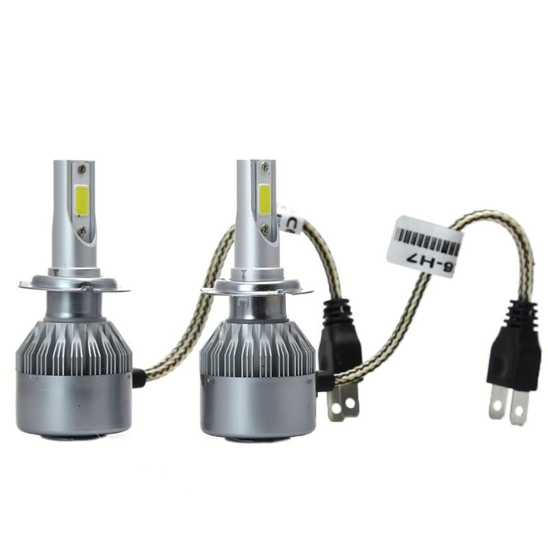 Auto si Moto - Electrice auto - Iluminare si semnalizare - Becuri auto - Set 2 LED-Uri Auto Techstar® C6, H7, 36w, 3800 Lumeni, 6500K, AUTO, 12-24 Volti, COB - Infinity.ro