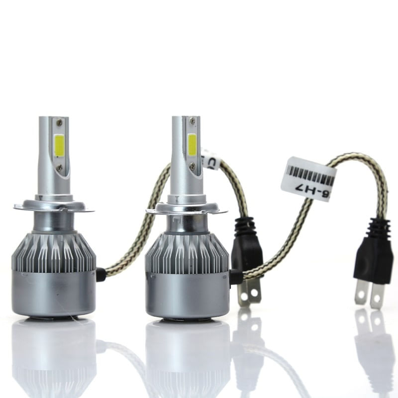 Auto si Moto - Electrice auto - Iluminare si semnalizare - Becuri auto - Set 2 LED-Uri Auto Techstar® C6, H7, 36w, 3800 Lumeni, 6500K, AUTO, 12-24 Volti, COB - Infinity.ro