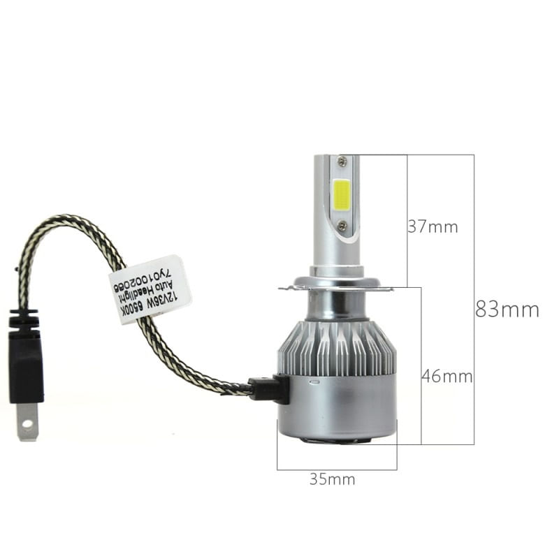 Auto si Moto - Electrice auto - Iluminare si semnalizare - Becuri auto - Set 2 LED-Uri Auto Techstar® C6, H7, 36w, 3800 Lumeni, 6500K, AUTO, 12-24 Volti, COB - Infinity.ro