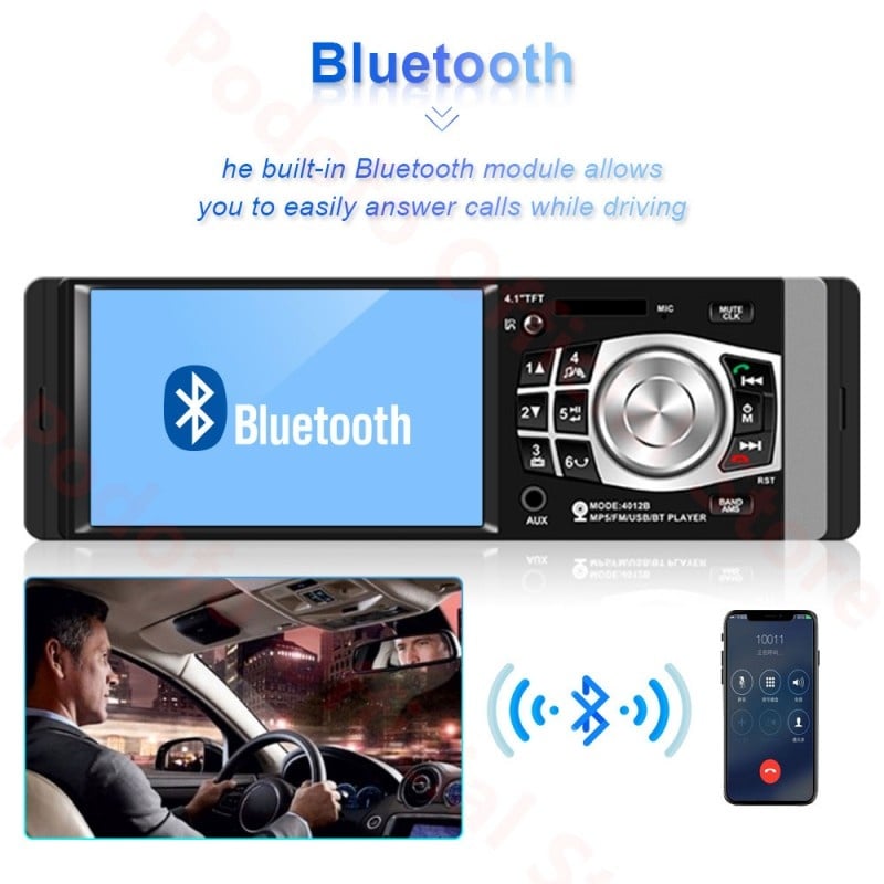 Auto si Moto - Electronice auto - Multimedia auto - MP5 Player Techstar® 4012B, 1DIN, Ecran HD 4.1 inch, Comenzi Volan, Telecomanda, Bluetooth, USB, Negru - Infinity.ro