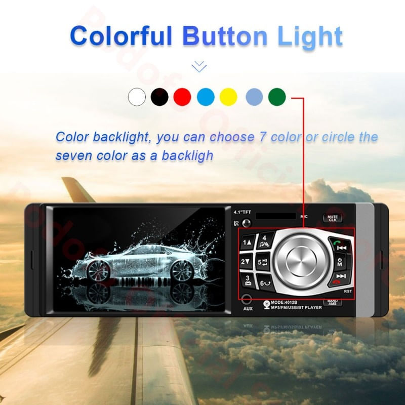 Auto si Moto - Electronice auto - Multimedia auto - MP5 Player Techstar® 4012B, 1DIN, Ecran HD 4.1 inch, Comenzi Volan, Telecomanda, Bluetooth, USB, Negru - Infinity.ro